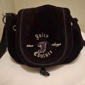 Vintage Juicy Couture Black Velvet Crossbody Bag